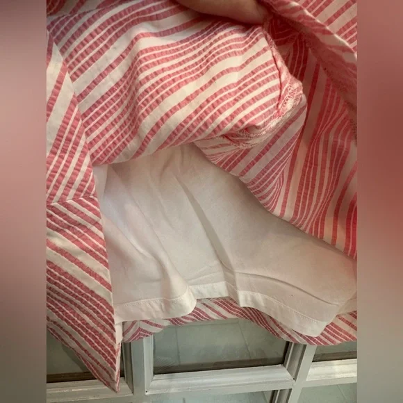Vintage Lilly Pulitzer White Label Cotton Pink White Chevron Stripe Dress Size 2 - Picture 6 of 10